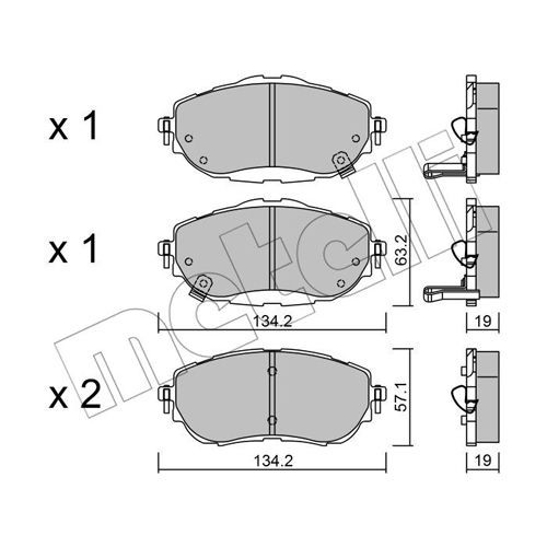 Слика на комплет феродо, дискови кочници METELLI 22-0998-0 за Toyota Corolla (NZE18, ZRE18) 1.3 - 99 коњи бензин