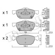 Слика 1 $на Комплет феродо, дискови кочници METELLI 22-1009-0