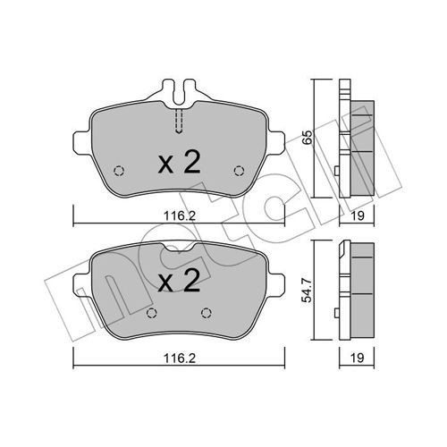 Слика на Комплет феродо, дискови кочници METELLI 22-1022-0