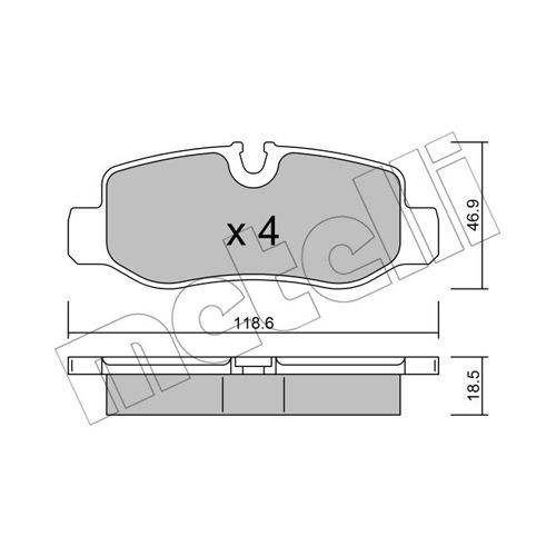 Слика на комплет феродо, дискови кочници METELLI 22-1023-0 за Mercedes Vito Tourer (w447) 119 BlueTEC (447.701, 447.703, 447.705) - 190 коњи дизел