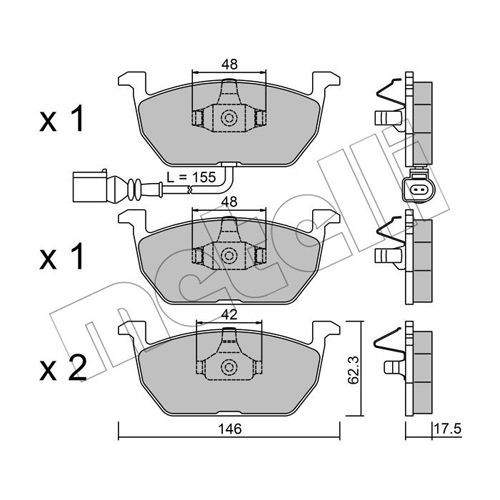 Слика на комплет феродо, дискови кочници METELLI 22-1028-0 за VW Golf 7 Estate (BA5) 1.6 TDI - 90 коњи дизел