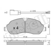 Слика 1 $на Комплет феродо, дискови кочници METELLI 22-1032-0