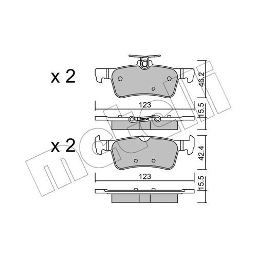 Слика на комплет феродо, дискови кочници METELLI 22-1042-0 за Peugeot 308 SW (T9) 1.2 THP 130 - 131 коњи бензин