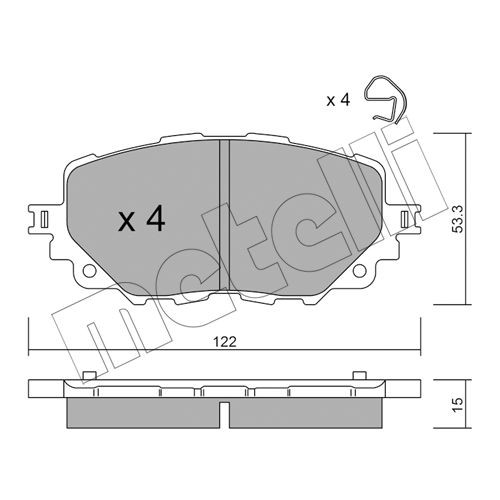 Слика на комплет феродо, дискови кочници METELLI 22-1086-0 за Mazda MX-5 (ND) 2.0 - 160 коњи бензин