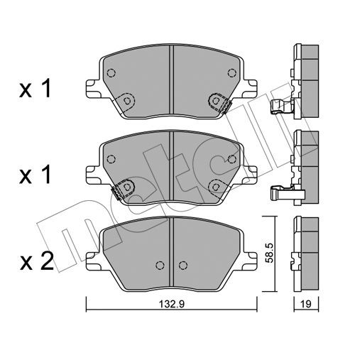 Слика на Комплет феродо, дискови кочници METELLI 22-1103-0