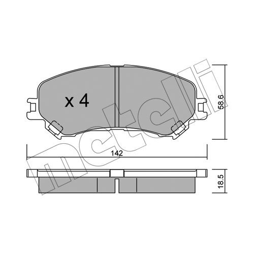 Слика на комплет феродо, дискови кочници METELLI 22-1111-0 за Renault Megane 4 Hatchback 1.6 TCe 205 (B9MV) - 205 коњи бензин