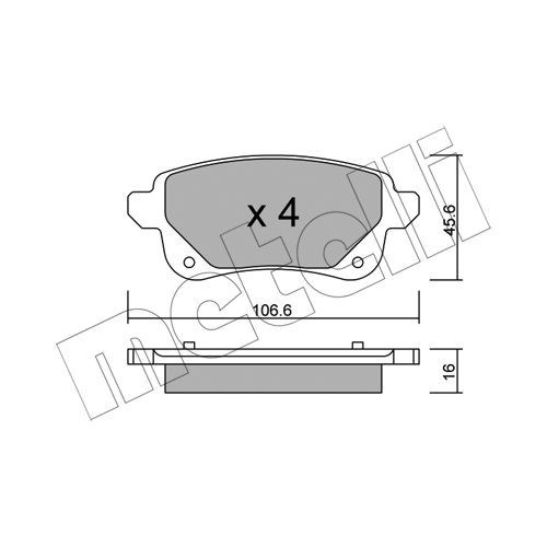 Слика на комплет феродо, дискови кочници METELLI 22-1112-0 за Renault Megane 4 Hatchback 1.2 TCe 130 (B9MR) - 130 коњи бензин