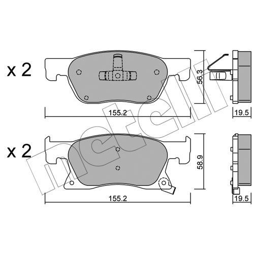 Слика на комплет феродо, дискови кочници METELLI 22-1114-0 за Opel Astra K (B16) 1.4 Turbo (68) - 125 коњи бензин