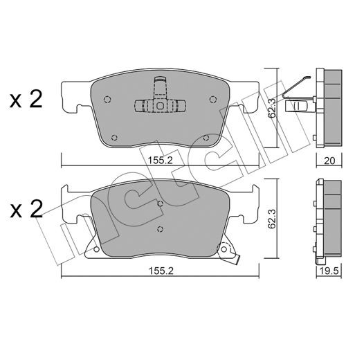 Слика на комплет феродо, дискови кочници METELLI 22-1115-0 за Opel Astra K (B16) 1.6 Turbo (68) - 200 коњи бензин