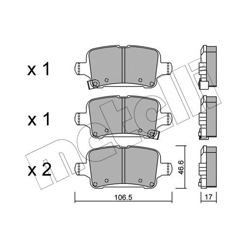 Слика на комплет феродо, дискови кочници METELLI 22-1116-0 за Opel Astra K (B16) 1.4 Turbo (68) - 125 коњи бензин