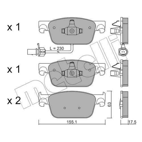 Слика на комплет феродо, дискови кочници METELLI 22-1125-0 за Audi A4 Avant (8W5, B9) 2.0 TDI - 150 коњи дизел