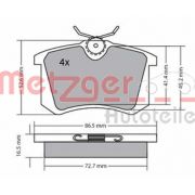 Слика 1 на комплет феродо, дискови кочници METZGER 1170039