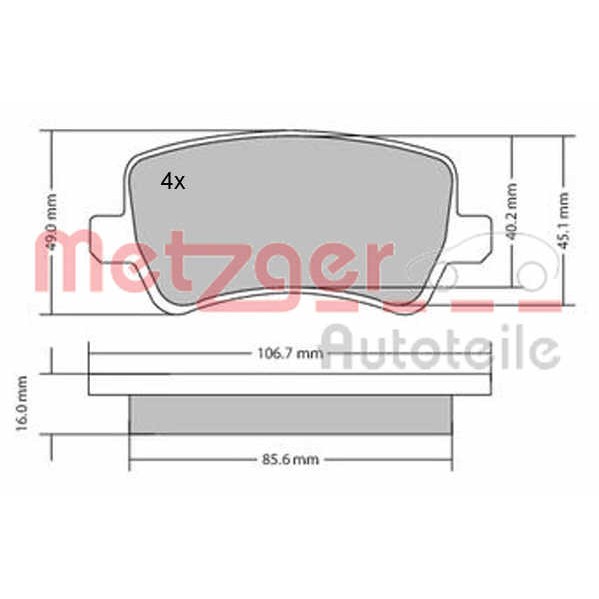 Слика на комплет феродо, дискови кочници METZGER 1170056 за Volvo V60 D5 - 205 коњи дизел