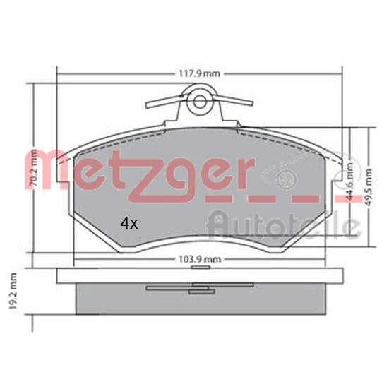 Слика на комплет феродо, дискови кочници METZGER 1170066 за Audi 80 Avant (8C, B4) 2.0 E 16V - 140 коњи бензин