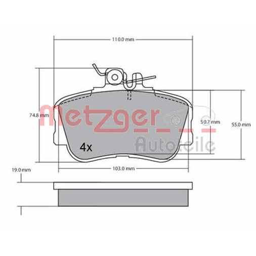 Слика на комплет феродо, дискови кочници METZGER 1170069 за камион Scania 3 Series Bus K 93 CL - 283 коњи дизел