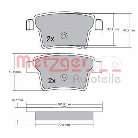 Слика на комплет феродо, дискови кочници METZGER 1170092 за Ford Mondeo 3 (B5Y) ST220 - 226 коњи бензин