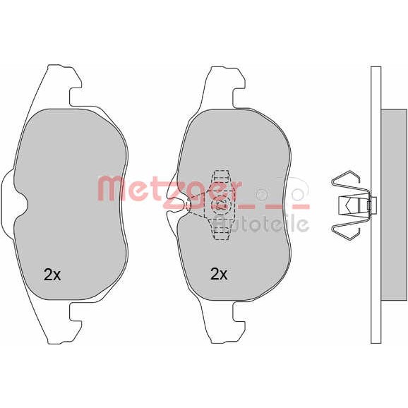 Слика на Комплет феродо, дискови кочници METZGER 1170100
