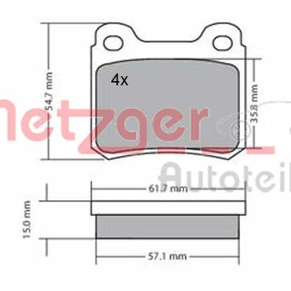 Слика на комплет феродо, дискови кочници METZGER 1170112 за Mercedes S-class Saloon (w124) 220 E (124.022) - 150 коњи бензин