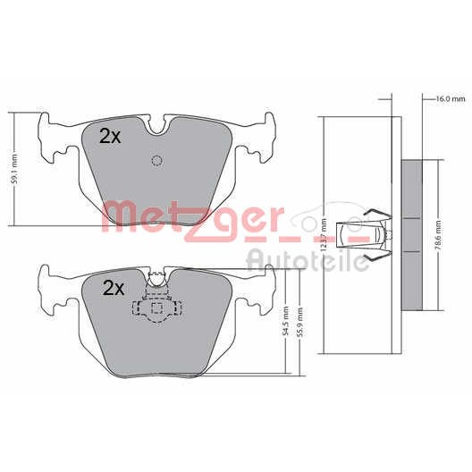 Слика на комплет феродо, дискови кочници METZGER 1170121 за BMW Z4 Cabrio E85 M - 343 коњи бензин