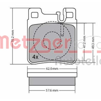 Слика на комплет феродо, дискови кочници METZGER 1170123 за Mercedes CLK (c209) 500 (209.372) - 388 коњи бензин