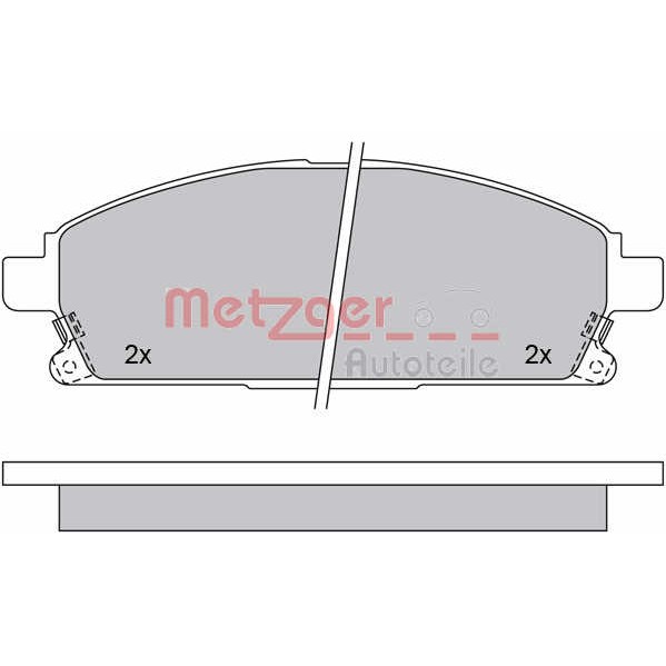 Слика на Комплет феродо, дискови кочници METZGER 1170159