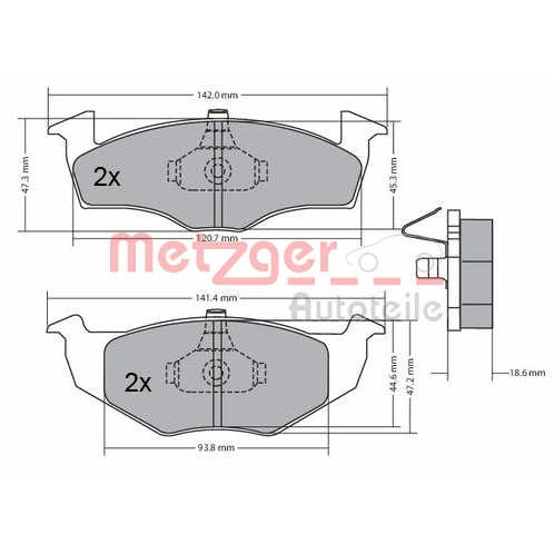 Слика на Комплет феродо, дискови кочници METZGER 1170217