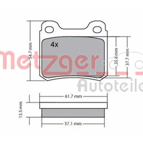 Слика на комплет феродо, дискови кочници METZGER 1170223 за Mercedes 190 (w201) 2.0 (201.023) - 105 коњи бензин