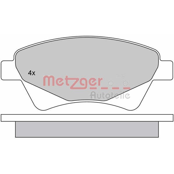 Слика на комплет феродо, дискови кочници METZGER 1170255 за Renault Megane 2 Hatchback 1.6 16V (BM0C, CM0C) - 113 коњи бензин