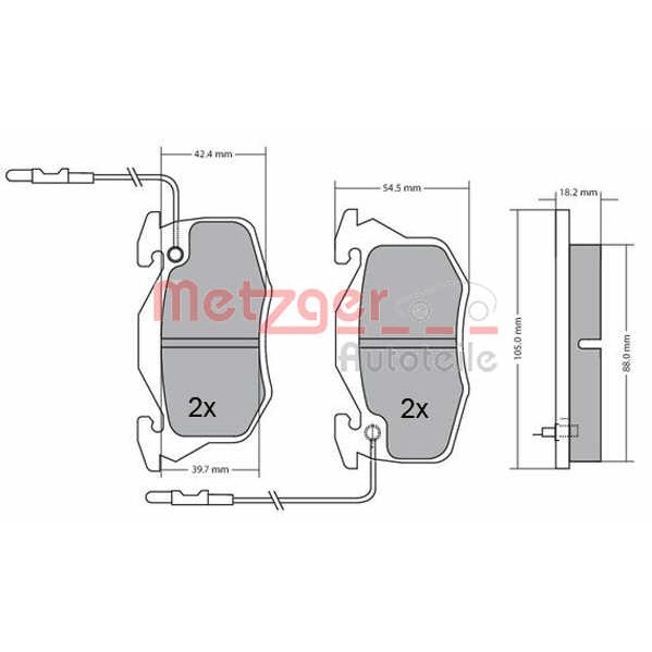 Слика на комплет феродо, дискови кочници METZGER 1170260 за Citroen Saxo S0,S1 1.0 X - 50 коњи бензин