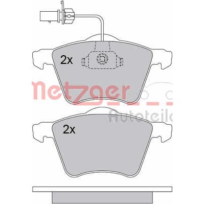 Слика на комплет феродо, дискови кочници METZGER 1170261 за VW Transporter T4 Box 1.9 D - 60 коњи дизел