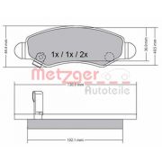 Слика 1 на комплет феродо, дискови кочници METZGER 1170295