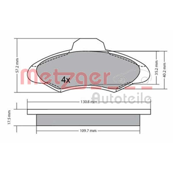 Слика на комплет феродо, дискови кочници METZGER 1170329 за Ford Escort 5 Break (gal,avl) 1.8 D - 60 коњи дизел