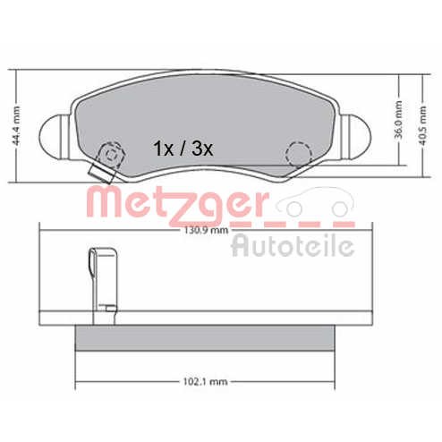 Слика на комплет феродо, дискови кочници METZGER 1170340 за Suzuki Ignis 2 1.3 4x4 - 94 коњи бензин