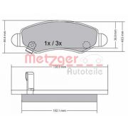 Слика 1 на комплет феродо, дискови кочници METZGER 1170340