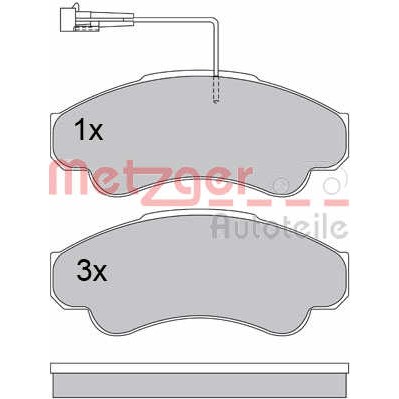 Слика на комплет феродо, дискови кочници METZGER 1170344 за Peugeot Boxer Box (230L) 2.5 DT - 84 коњи дизел