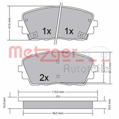 Слика на Комплет феродо, дискови кочници METZGER 1170361