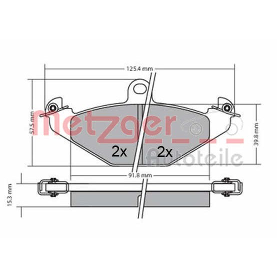 Слика на комплет феродо, дискови кочници METZGER 1170362 за Renault 21 Savanna 2.1 D (K/S486) - 65 коњи дизел