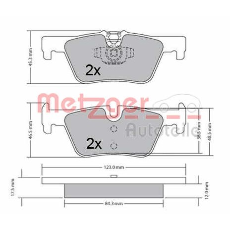 Слика на комплет феродо, дискови кочници METZGER 1170368 за BMW 1 F21 125 d - 211 коњи дизел