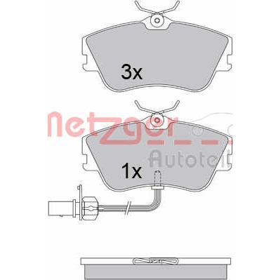 Слика на комплет феродо, дискови кочници METZGER 1170376 за VW Transporter T4 Box 1.9 D - 60 коњи дизел