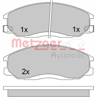 Слика на комплет феродо, дискови кочници METZGER 1170402 за Hyundai Trajet (FO) 2.0 - 136 коњи бензин