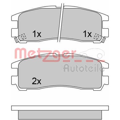 Слика на комплет феродо, дискови кочници METZGER 1170413 за Mitsubishi Chariot (N3 W,N4 W) 1.8  (N31W) - 122 коњи бензин