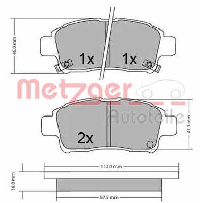 Слика на Комплет феродо, дискови кочници METZGER 1170436