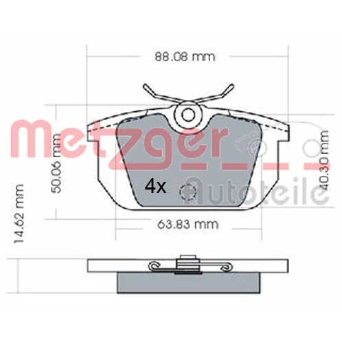 Слика на комплет феродо, дискови кочници METZGER 1170487 за Alfa Romeo 145 (930) Hatchback 1.6 i.e. - 103 коњи бензин