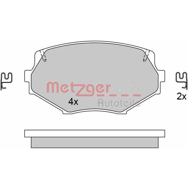 Слика на Комплет феродо, дискови кочници METZGER 1170515