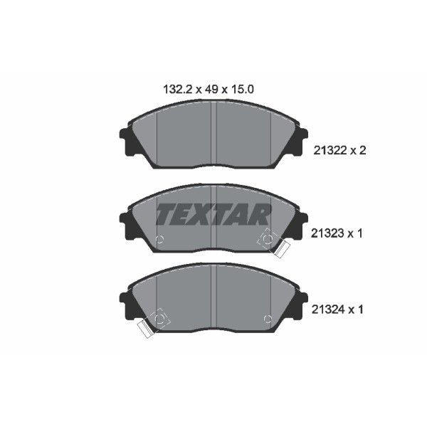 Слика на комплет феродо, дискови кочници TEXTAR 2132201 за Honda Civic 4 Saloon (ED) 1.6 4x4 - 150 коњи бензин