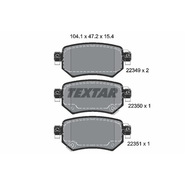 Слика на Комплет феродо, дискови кочници TEXTAR 2234901