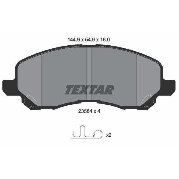 Слика на комплет феродо, дискови кочници TEXTAR 2358401 за Mitsubishi Lancer Saloon (CS A) 2.4 - 165 коњи бензин