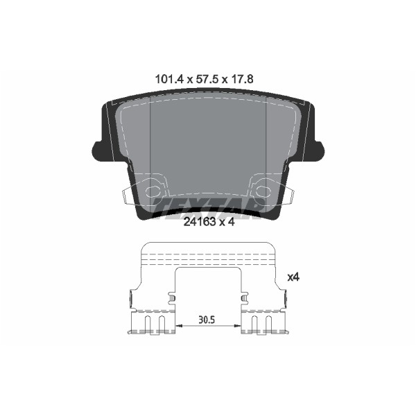 Слика на комплет феродо, дискови кочници TEXTAR 2416303 за Lancia Thema 3.6 V6 VVT - 286 коњи бензин