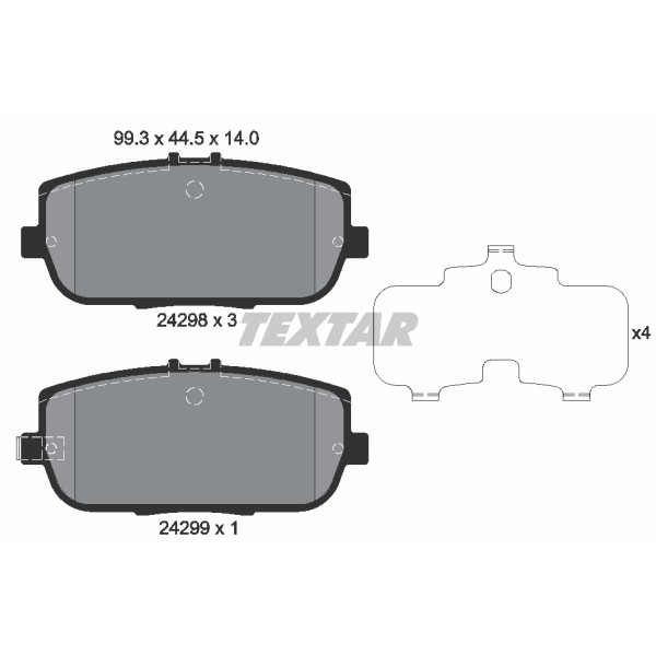 Слика на комплет феродо, дискови кочници TEXTAR 2429801 за Mazda MX-5 (ND) 2.0 - 160 коњи бензин