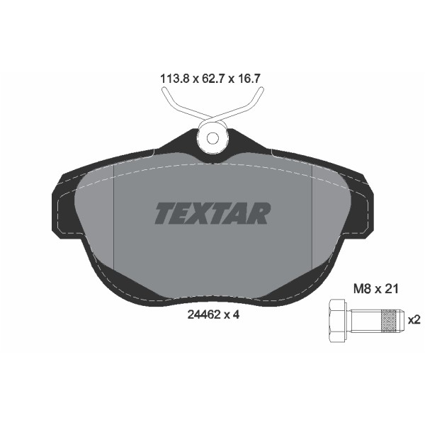 Слика на комплет феродо, дискови кочници TEXTAR 2446201 за Citroen C6 Sedan 2.2 HDi - 163 коњи дизел